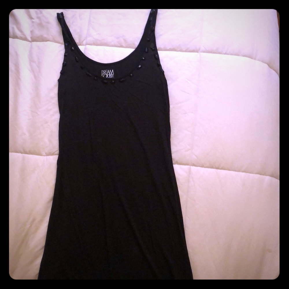 Black fitted dress with beading